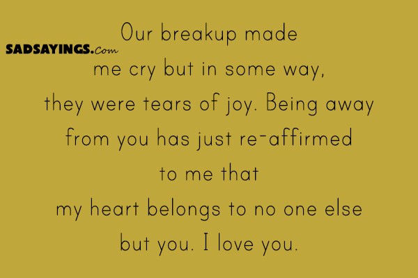 Our breakup made me cry but in some way - Sad Sayings